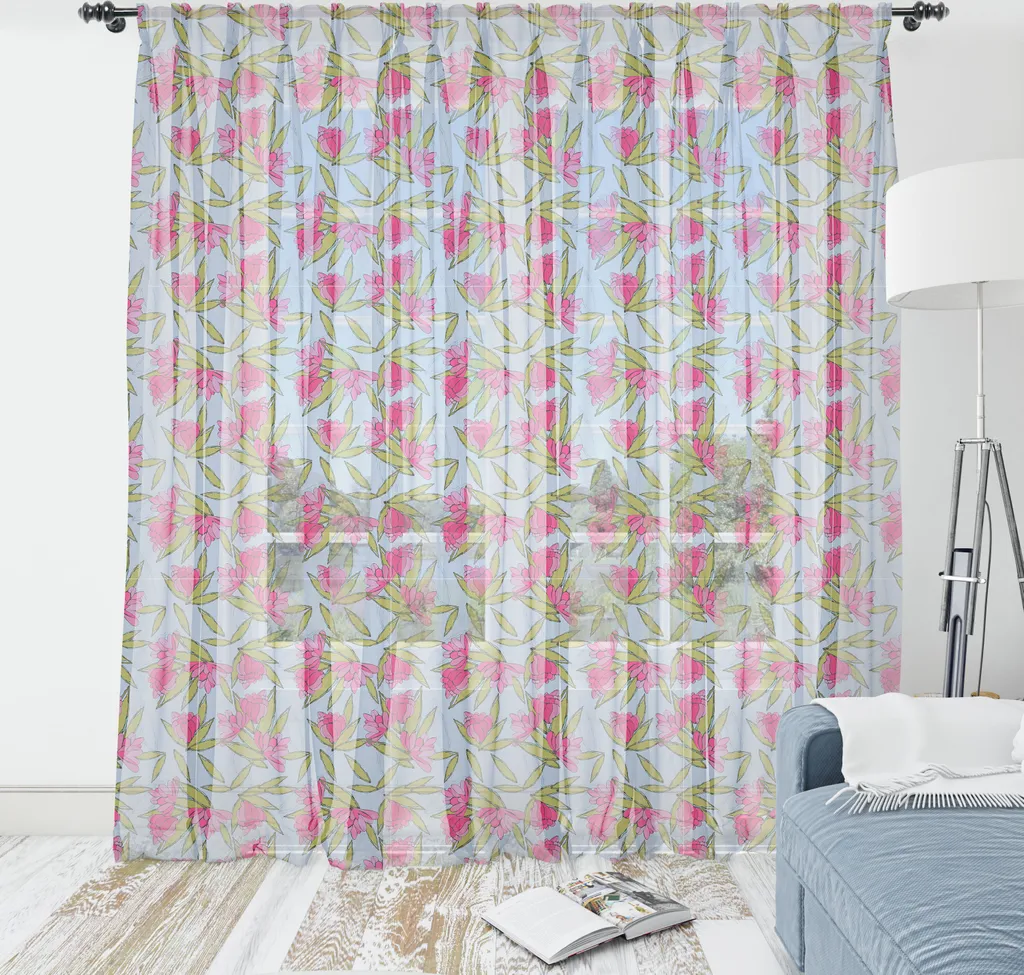ABAKUHAUS Arazzo Floreale 240x274cm | Tessuto Satinato Effetto Seta