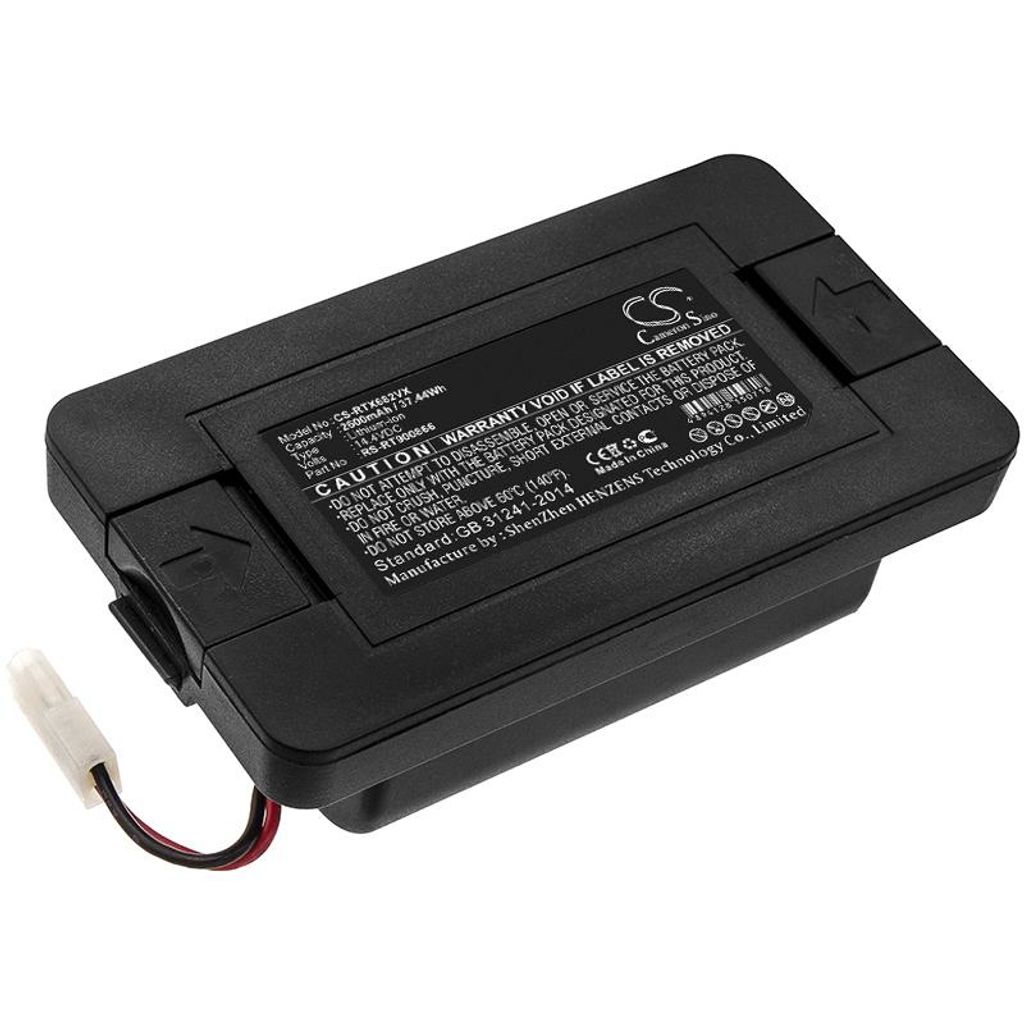 A black battery pack for an electronic device, shown from a slightly elevated angle.