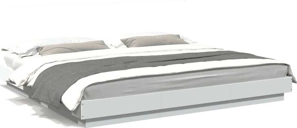 Maison Exclusive - Bettgestell mit LED Weiß 200x200 cm Holzwerkstoff