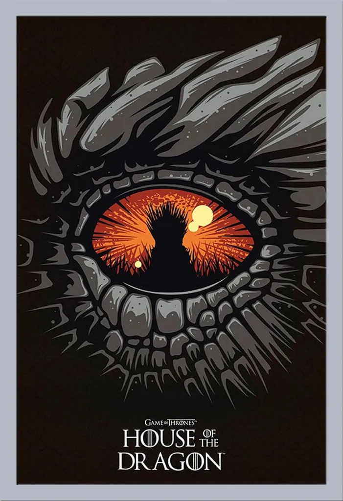 Set Poster + Cornice 61x91,5 House of the Dragon Argento Shinsuke MDF