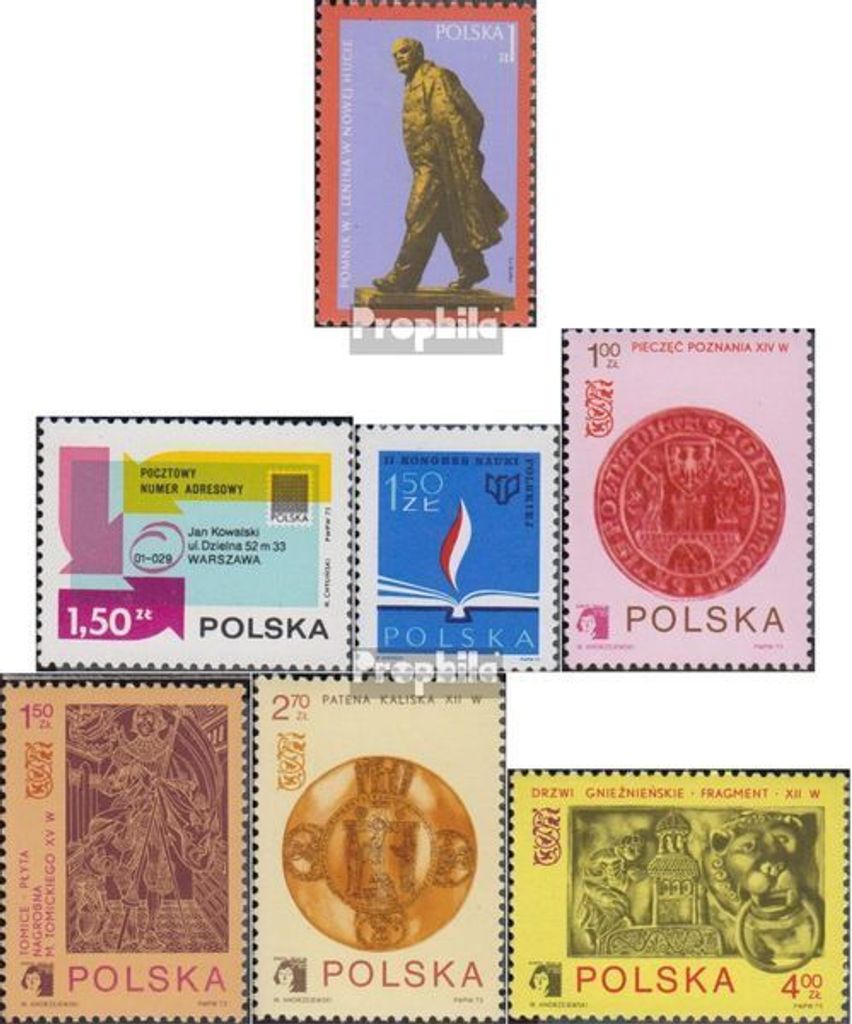 Briefmarken Polen 1973 Mi 2245,2246,2257,2258-2261 (kompl.Ausg.) gestempelt Lenin Denkmal
