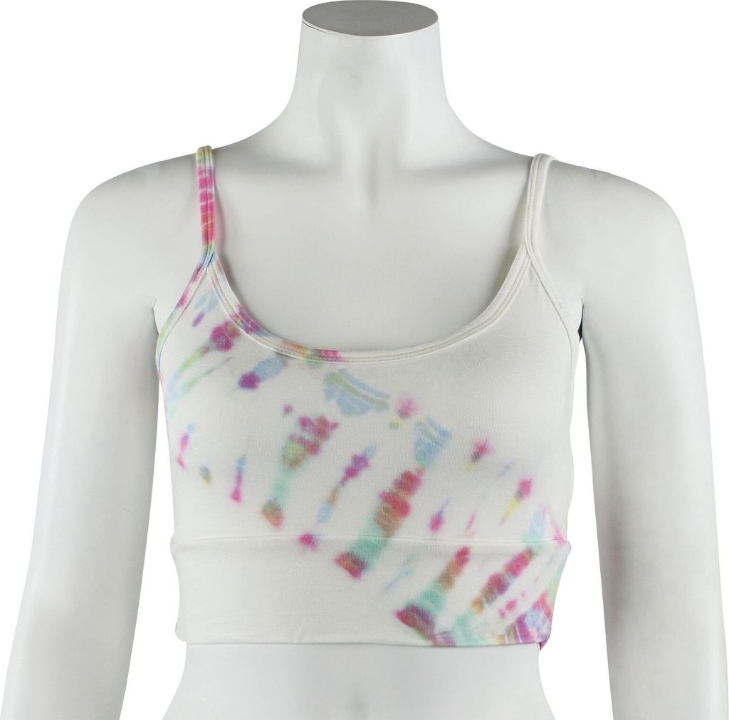 Sports Bra - Crop Top - Batik - Tread - creme - pastell-bunt