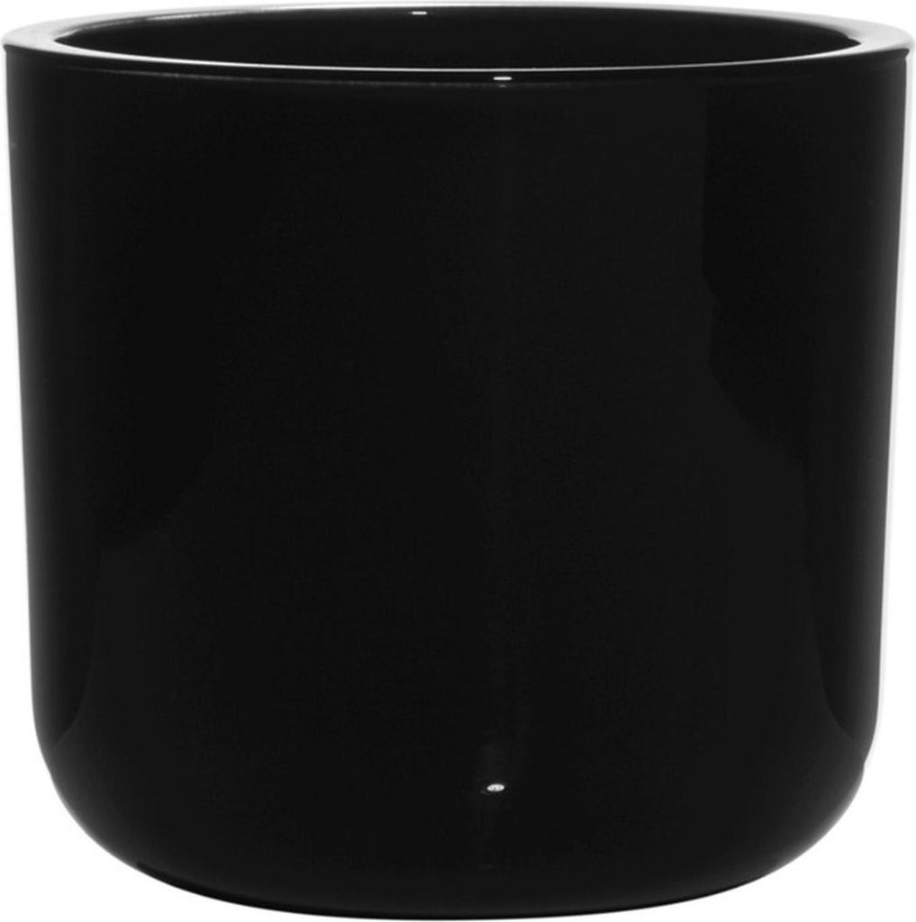 INNA-Glas Kerzenhalter Nick aus Glas, schwarz, 13cm, Ø14cm - Kerzenglas