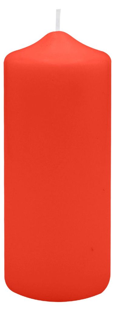 Spitzkopf Stumpen Kerzen Paprika Rot 15 x Ø 6 cm, 12 Stück