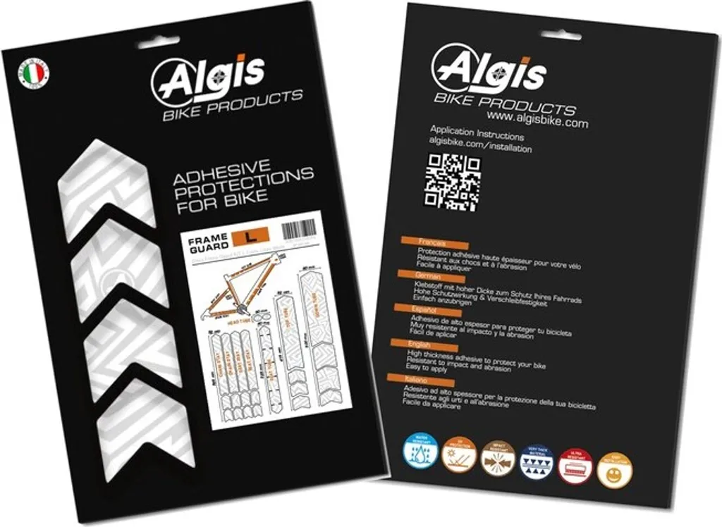 Film de protection cadre vélo ALGIS L motifs graphiques blancs - 2