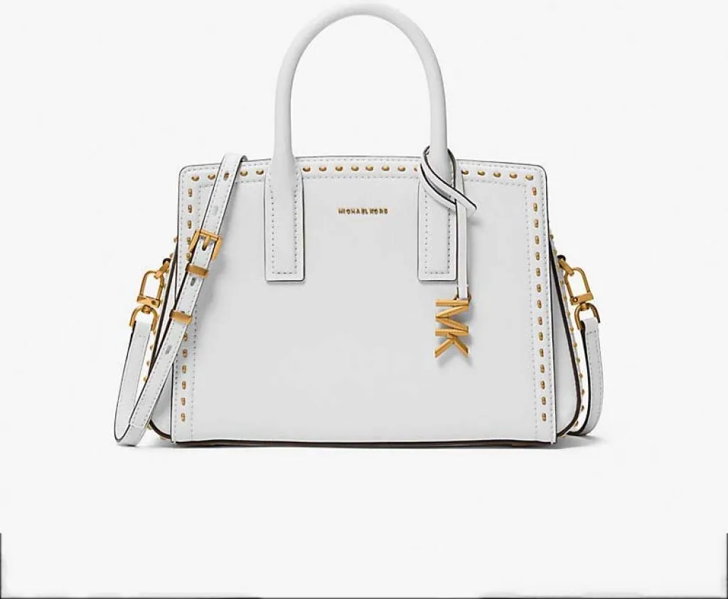 Sac Michael Kors Laila Sm Satchel Blanc avec Bandoulière Ajustable Chic