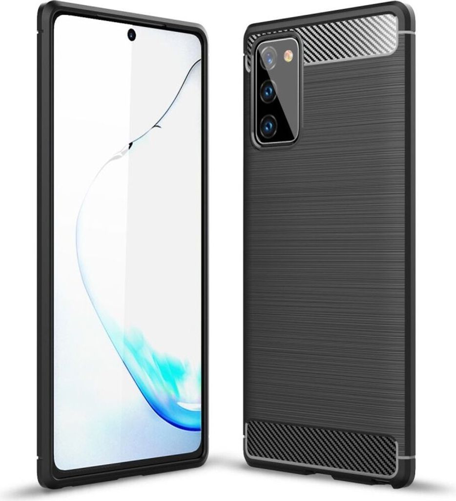 Schutzhülle Handyhülle für Samsung Galaxy Note 20 Case Cover Carbon Optik Schwarz