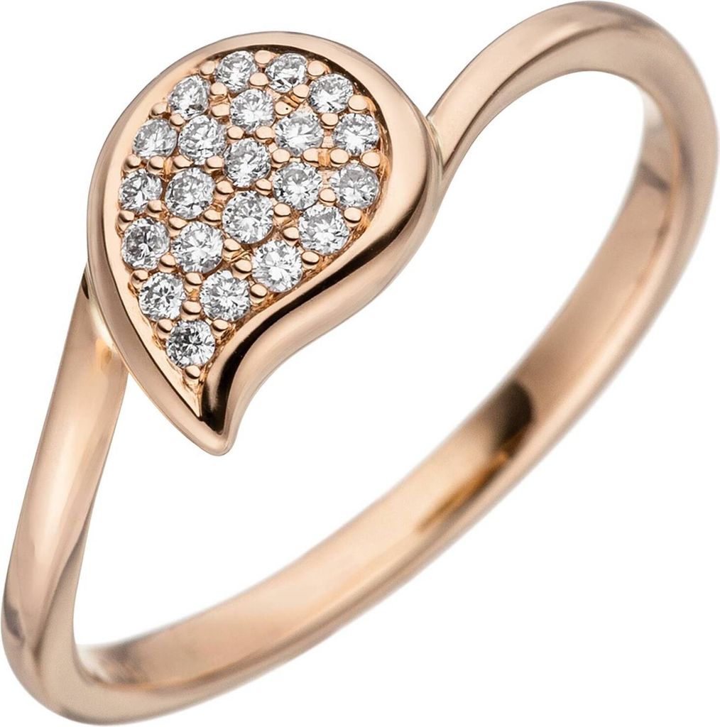 Gr. 60 - Damen Ring 585 Gold Rotgold 22 Diamanten Produktbild 