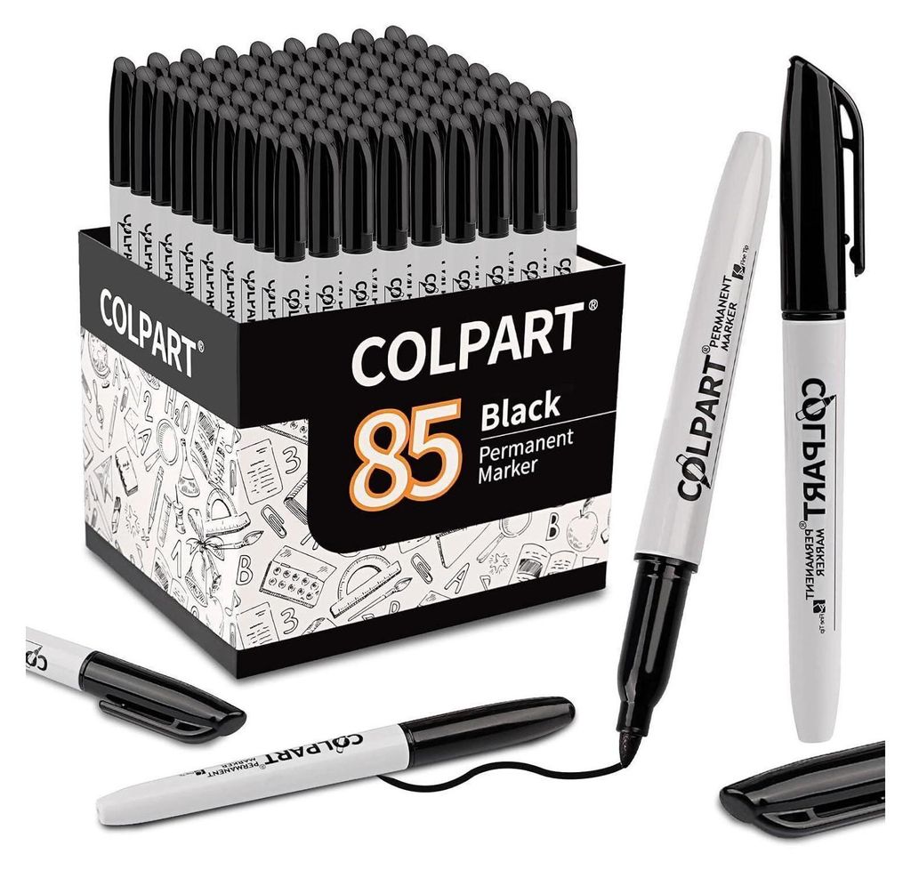 85 Permanent Marker Schwarz Filzstifte Feine Spitze Produktbild 