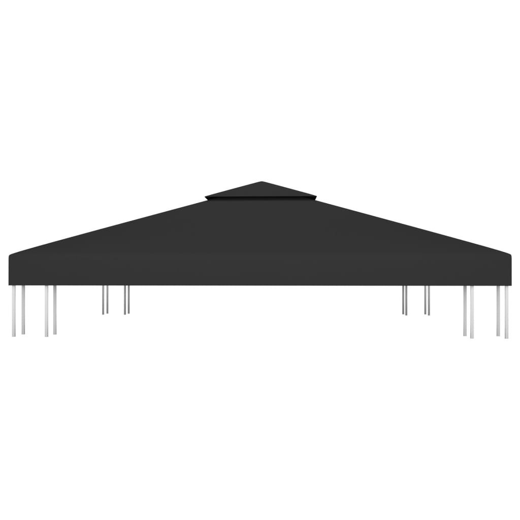 (Robust Möbel) Pavillon-Dachplane mit Kaminabzug 310 g/m² 3x3 m Schwarz - CL487800 - Pavillons & Partyzelte