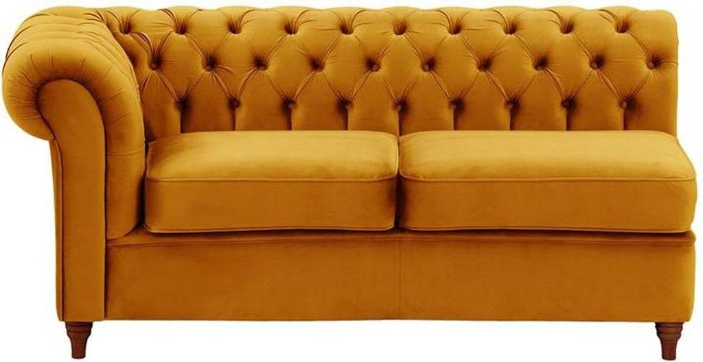 Chesterfield Modul - Zweisitziges Seitenelement, links (2L)-Velluto 8-dark oak