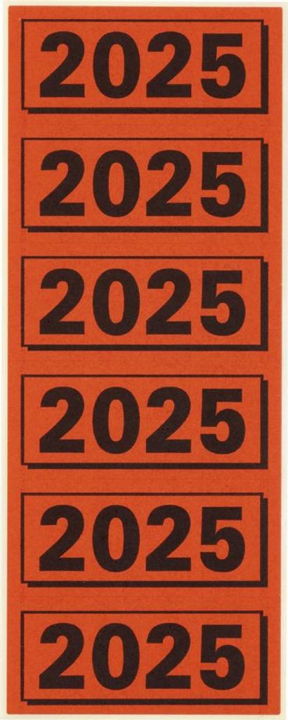 ELBA Inhaltsschild "2025" rot Maße: (B)57 x (H)25 mm 120 Stück