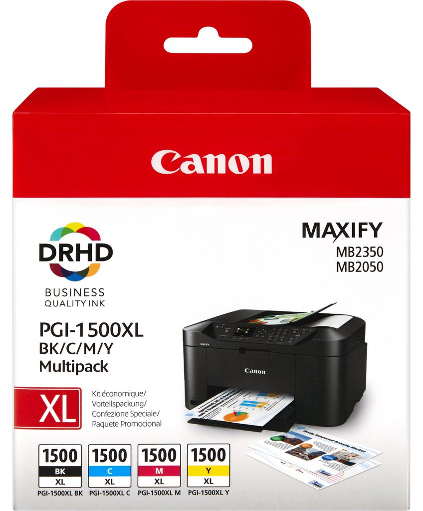 Canon PGI-1500XL Druckerpatrone Multipack schwarz, gelb, Produktbild 
