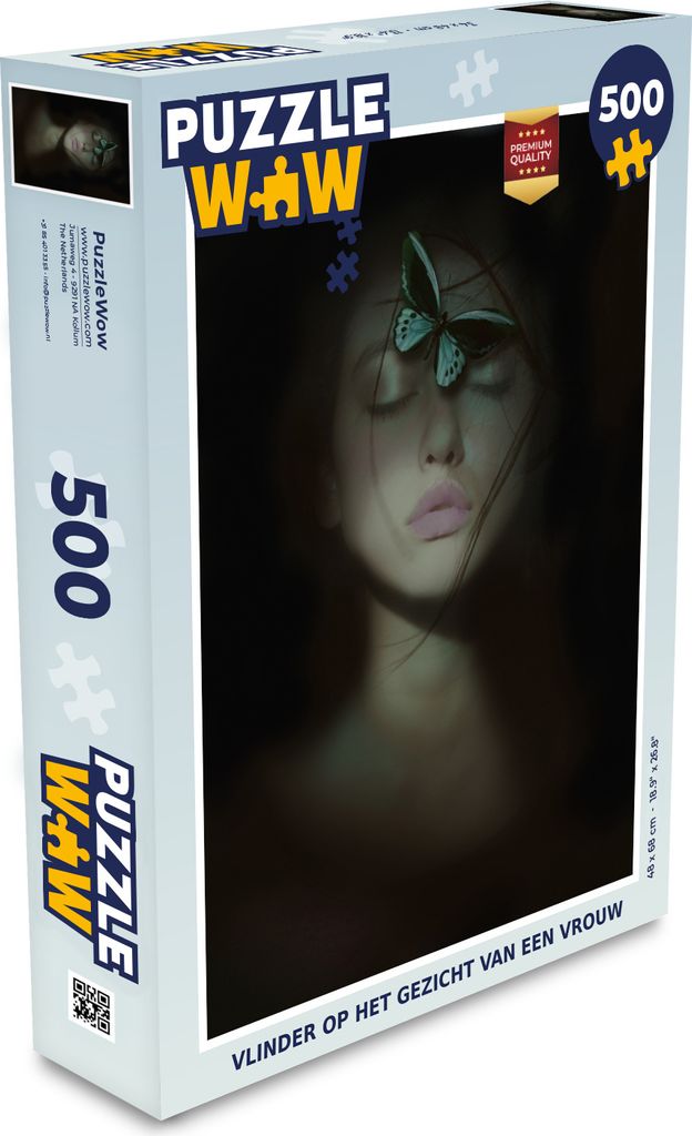 MuchoWow Puzzle 500 Teile Schmetterling auf dem Gesicht einer Frau - Denken - Spiel - Toy