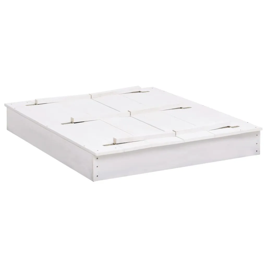 vidaXL Sabbiera in Legno di Abete Bianca 95x90x15 cm - Gioco Sicuro