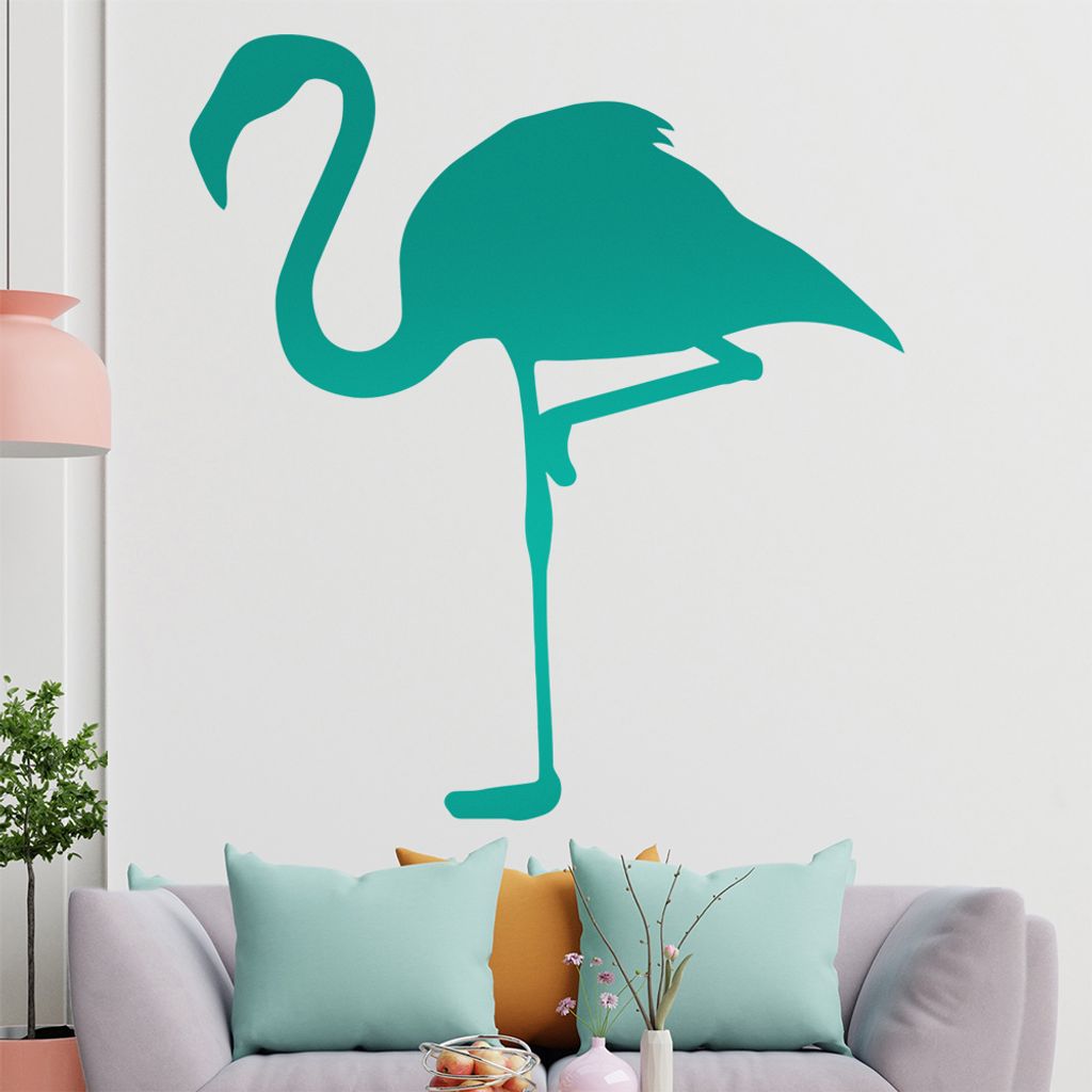 KIWISTAR Flamingo - Rosa Pink Vogel Feder Wandtattoo in 6 Größen - Wandaufkleber Wall Sticker - Dekoration, Küche, Wohnzimmer, Schlafzimmer, Bad...