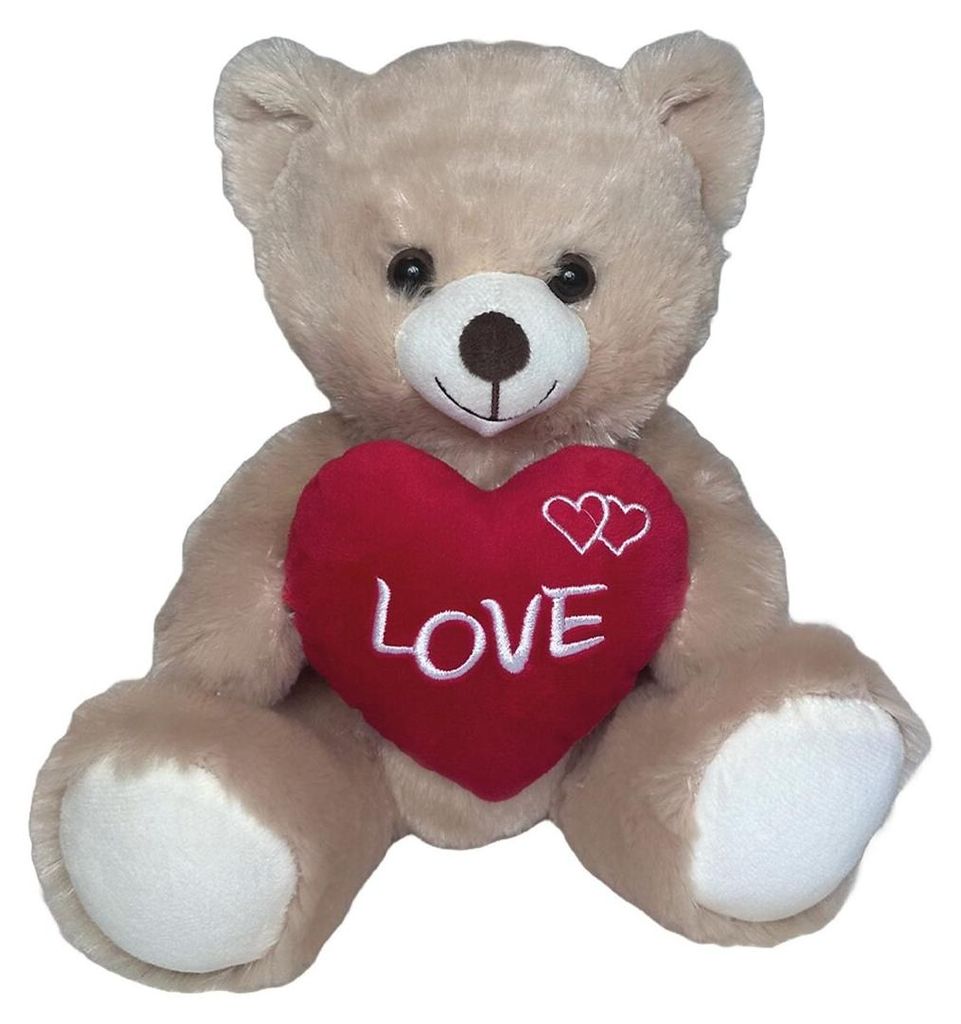 Teddybär Kuscheltier mit Herz 38 cm Plüschtier Geschenk Liebe Valentinstag