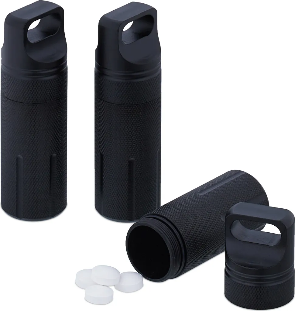 Mini Capsule da Viaggio Relaxdays | Portapillole Tascabile 3 pz
