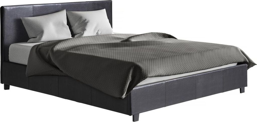 Doppelbett mit Bettkasten "Carla" - 140 x 190 cm - Schwarz Produktbild 