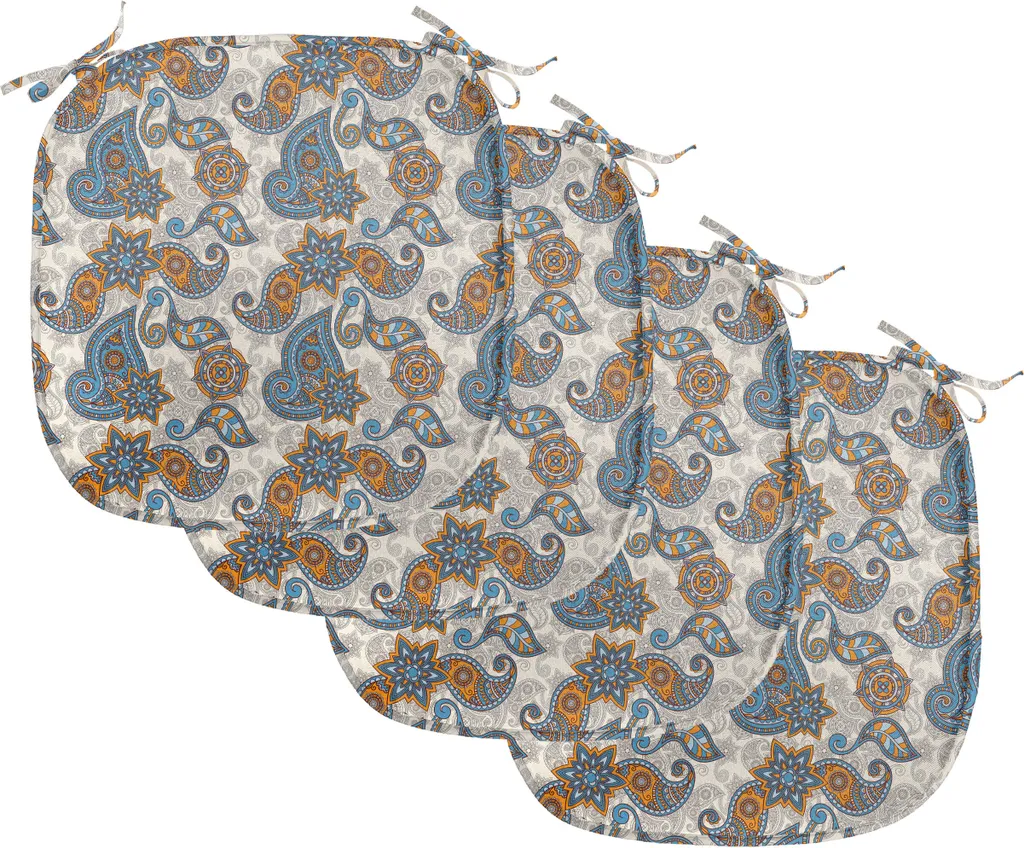 Cuscini Arredo Sedie 40x40 Paisley Viola - Set 4 Impermeabili