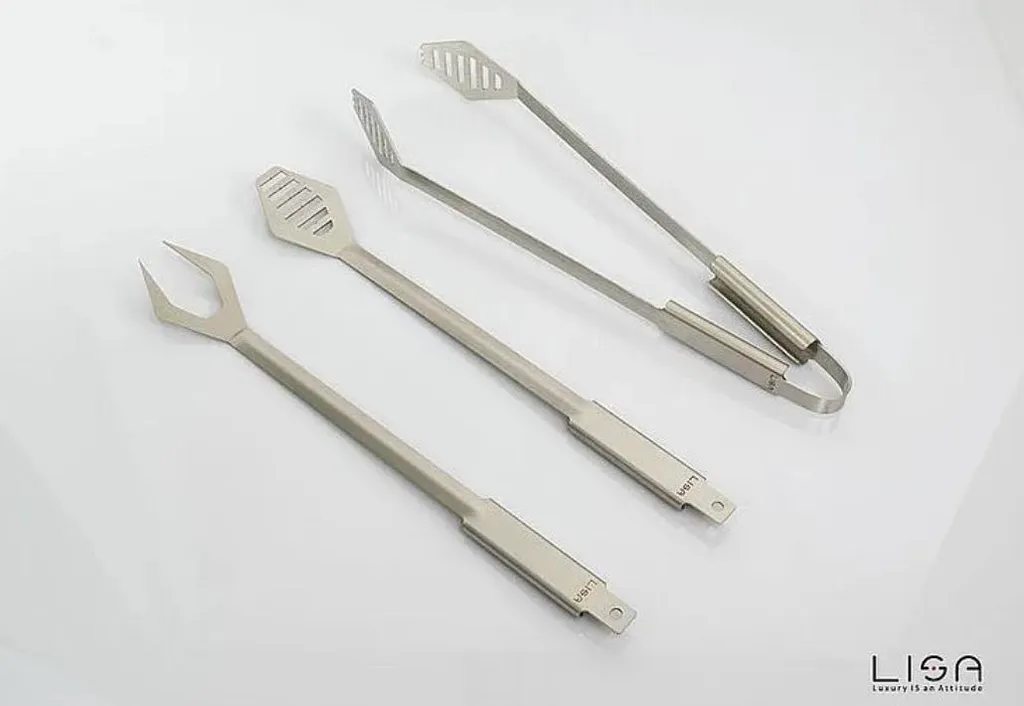 Ustensiles de barbecue LISA - Kit de 3 accessoires de cuisson extérieurs