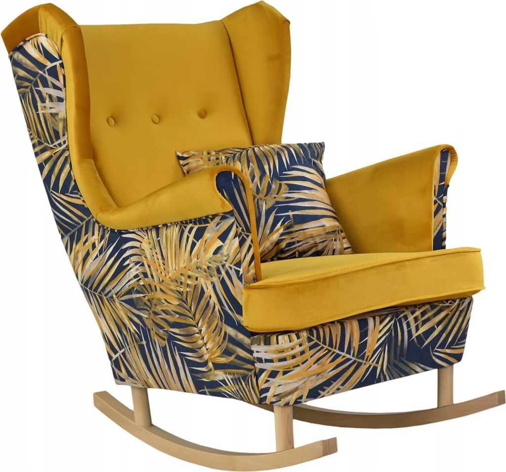 Family Meble Schaukelsessel Print Duo Relaxsessel Skandinavisch Bequemer Ohrensessel Loungesessel Fernsehsessel Für Wohnzimmer Schlafzimmer (PO9/R...