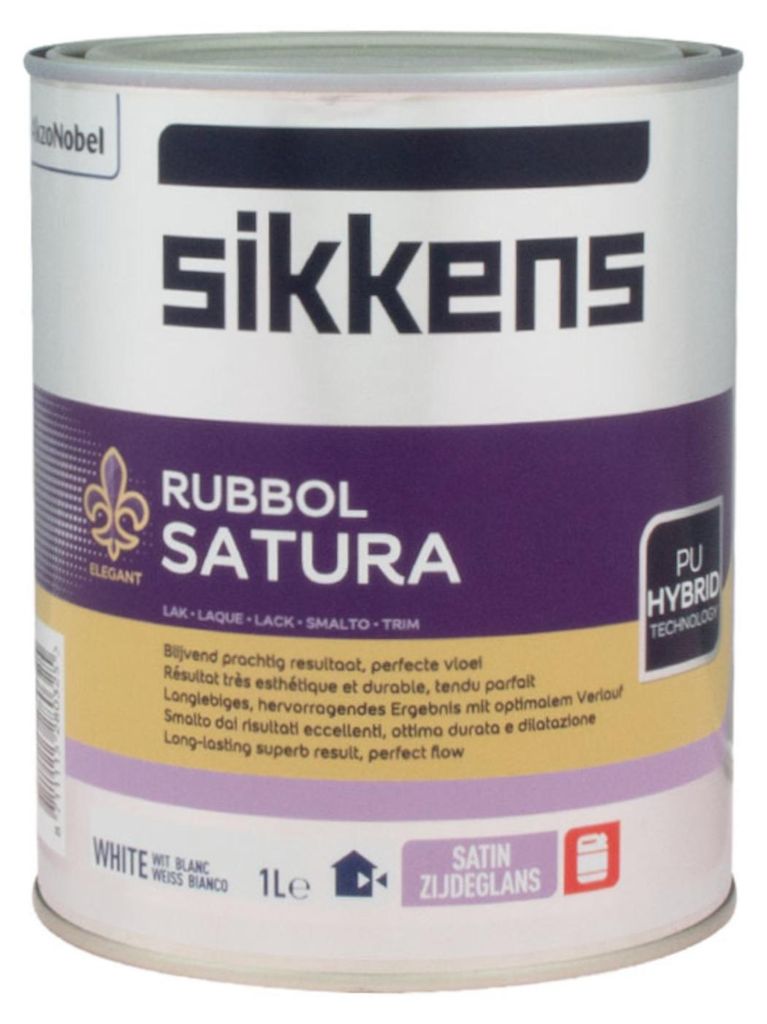 1 Liter Sikkens Rubbol Satura Weisslack Kunstharzlack Lack Produktbild 