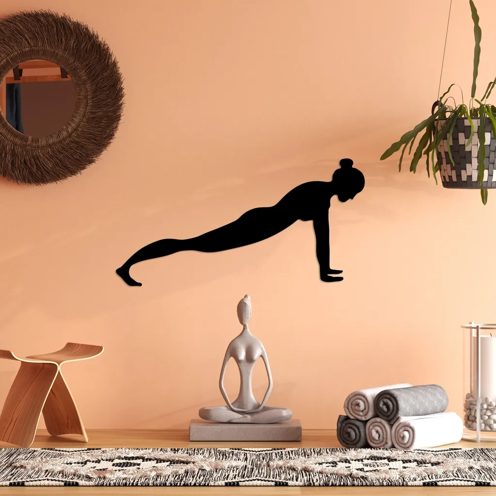 Acquista Wallity Yoga 7 Metallo Nero 60x30cm - Offerta Decorazione Parete