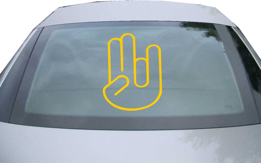 Indigos UG - Aufkleber Heckscheibe & Motorklappe DE6030 - gold - 600x457 mm - The Shocker Hand 1 - Auto Scheiben Fenster Heckklappe Tuning Racing J...