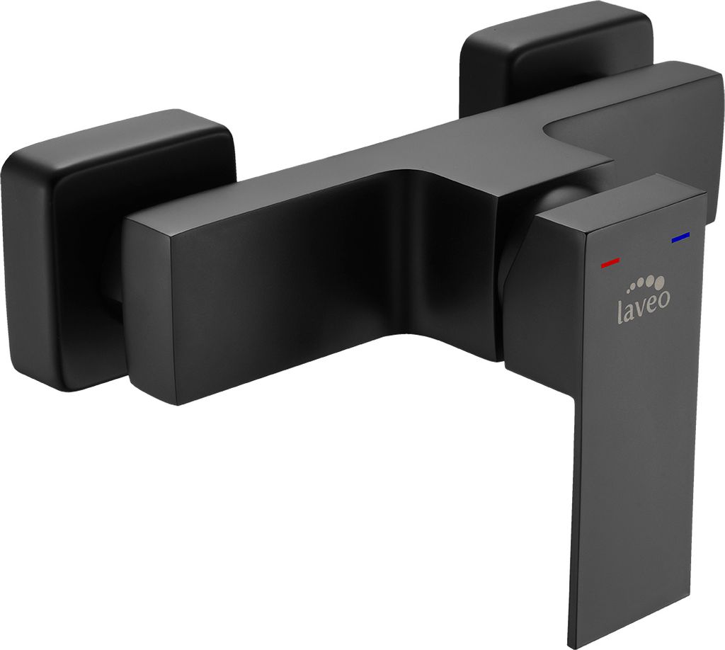 Wandbatterie Ohne Brausegarnitur Schwarz Laveo Kvadrato Produktbild 