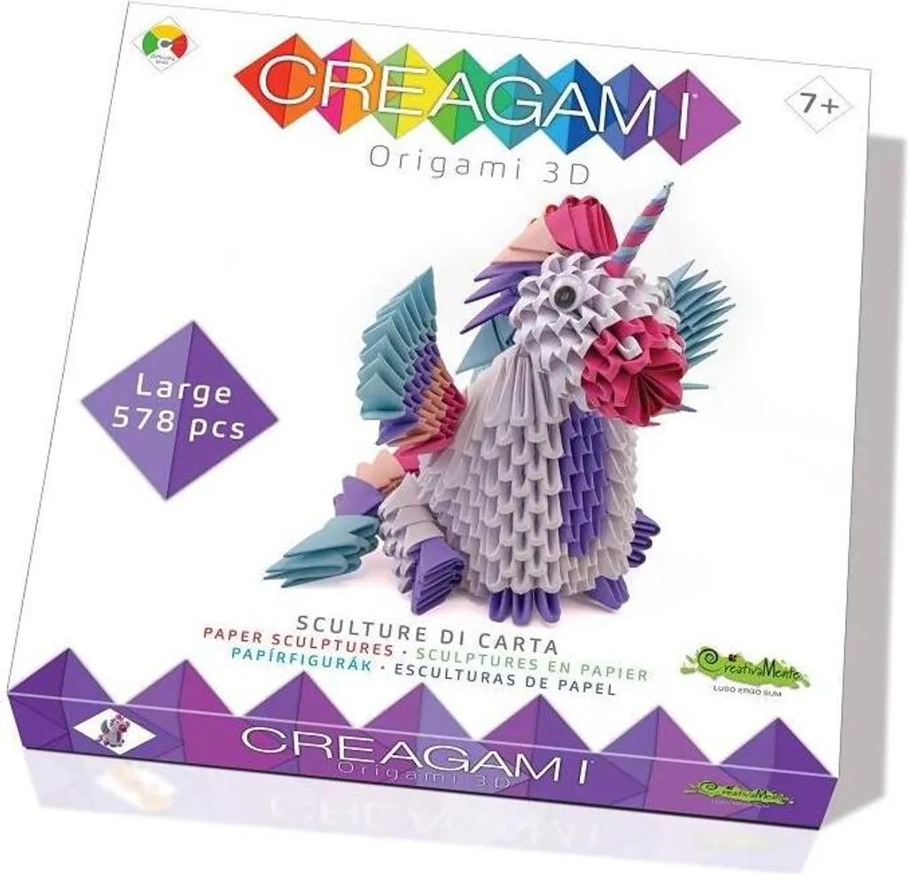 Creagami Origami 3D Licorne 576 pcs : Déco DIY Facile sans Colle