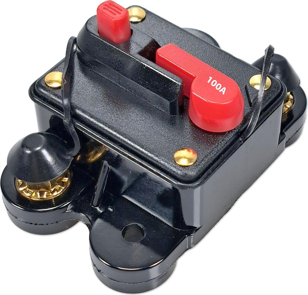 Sicherungsautomat | M6 | 12-48V | 100A | mit Abdeckung