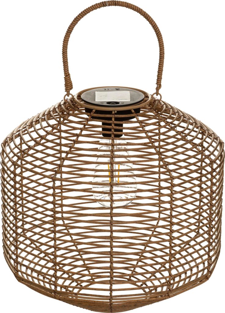 Lanterne solaire CUBA, matériau naturel, 30 cm Image du produit 