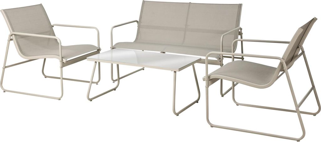 Lounge-Set OSKAR beige Gartenset Loungemöbel Gartenmöbel