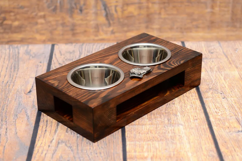Ciotole per Cani Pointer Inglese: Eccellenza in Legno e Acciaio - 6