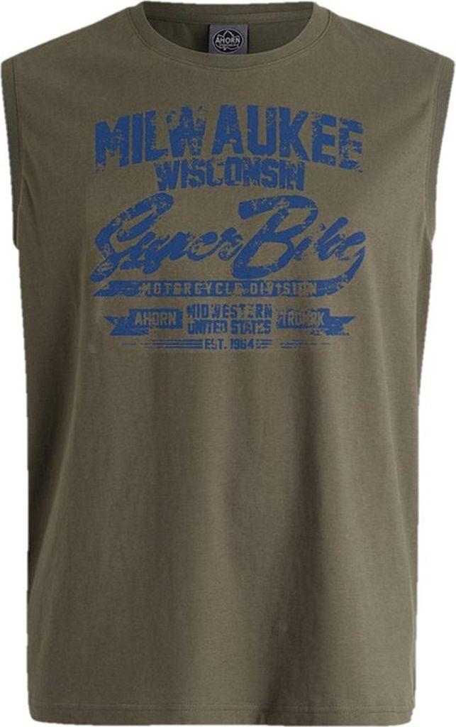 Übergrößen Tanktop Milwaukee blau AHORN SPORTSWEAR Dusty Produktbild 