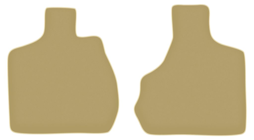 Velours-Fußmatten Vorne PREMIUM beige passend für Chrysler Grand Voyager III (2000-2008, 7 Personen) – mit Befestigungen – passgenau