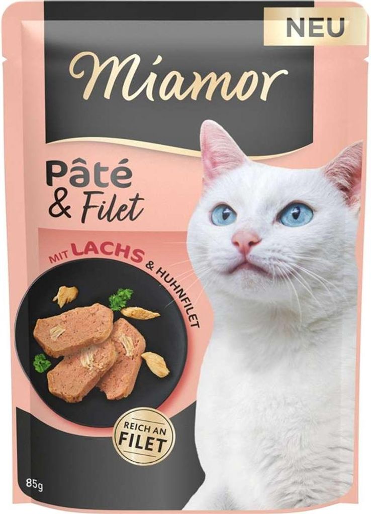 Miamor Pate + Filet Pouch 10x85g | mit Lachs Produktbild 