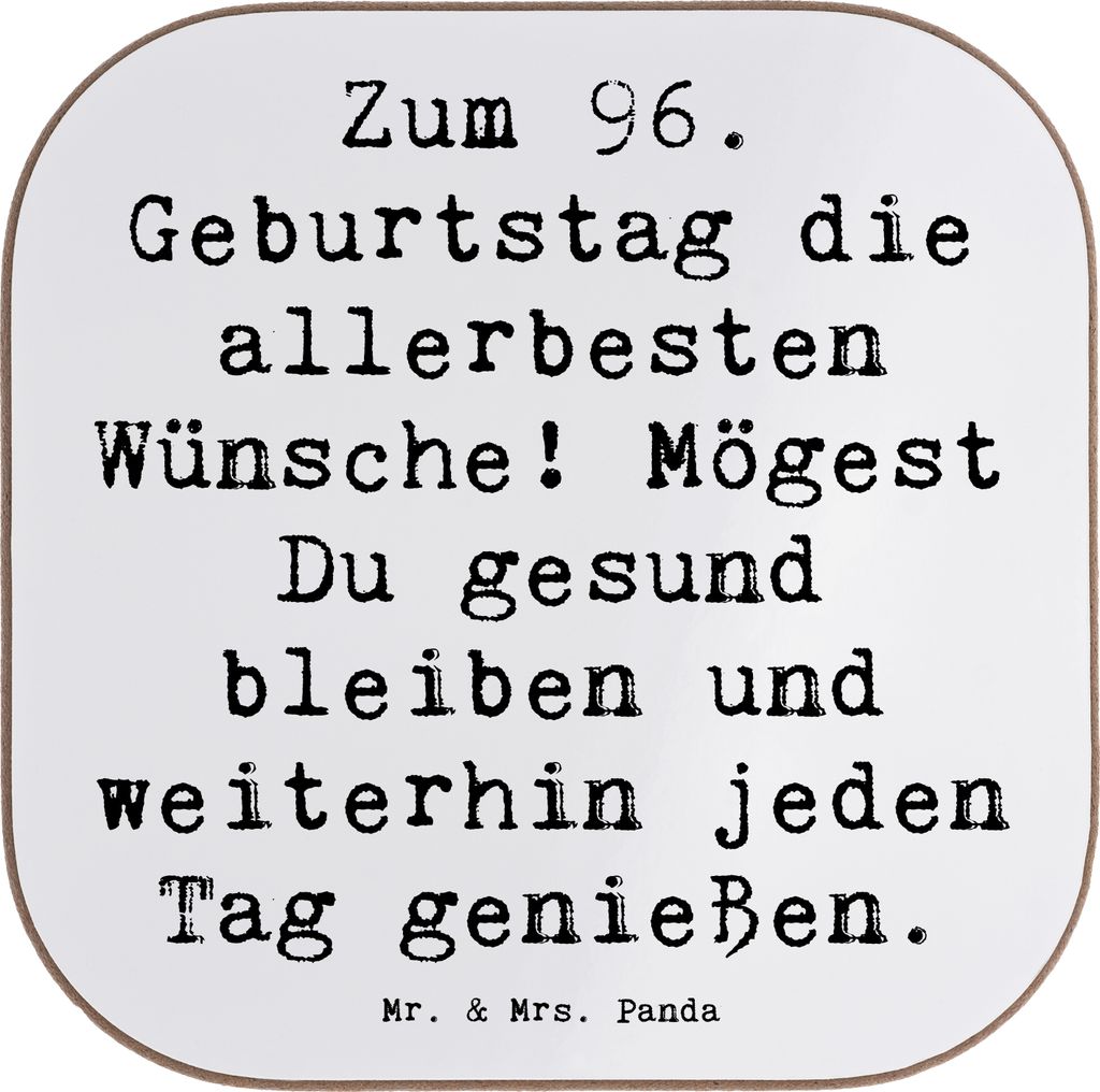 Mr. & Mrs. Panda Tassen Untersetzer Spruch 96. Geburtstag - Produktbild 