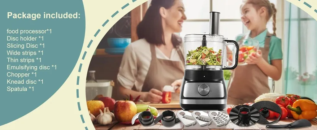 Robot Ménager Food Processor EUFP421SL 800W - Bol 2L Inox - Découpe - 8