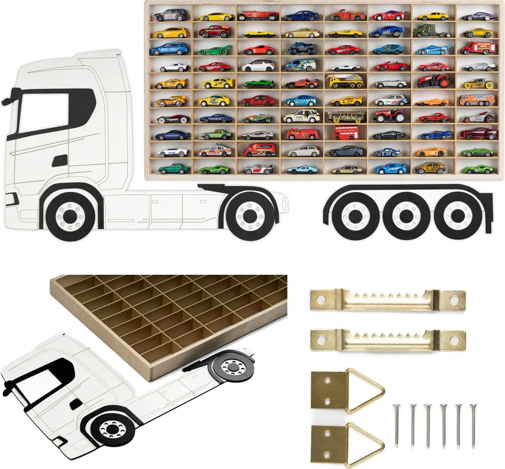 Scaffale Per Macchinine Hot Wheels, 80 Spazi Per Auto, Camion, Caricatori