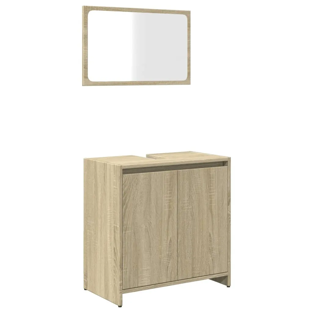 Set Bagno Economico SYFAX™ 2 Pezzi Legno Multistrato Rovere Sonoma