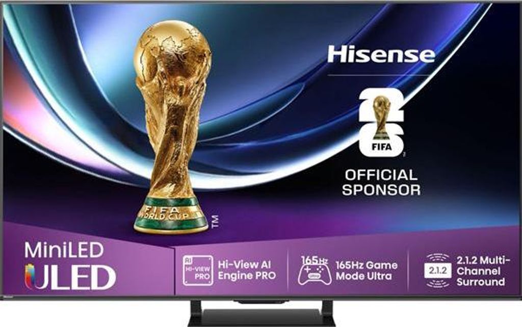 Hisense 55" U7Q Pro, 4K Ultra HD 3840x2160, ULED, FALD, Quantum Dot, 165Hz, IPS, HDR 10+, HLG, Dolby Vision IQ, Dolby Atmos, Smart TV, WiFi 5GHz, W...