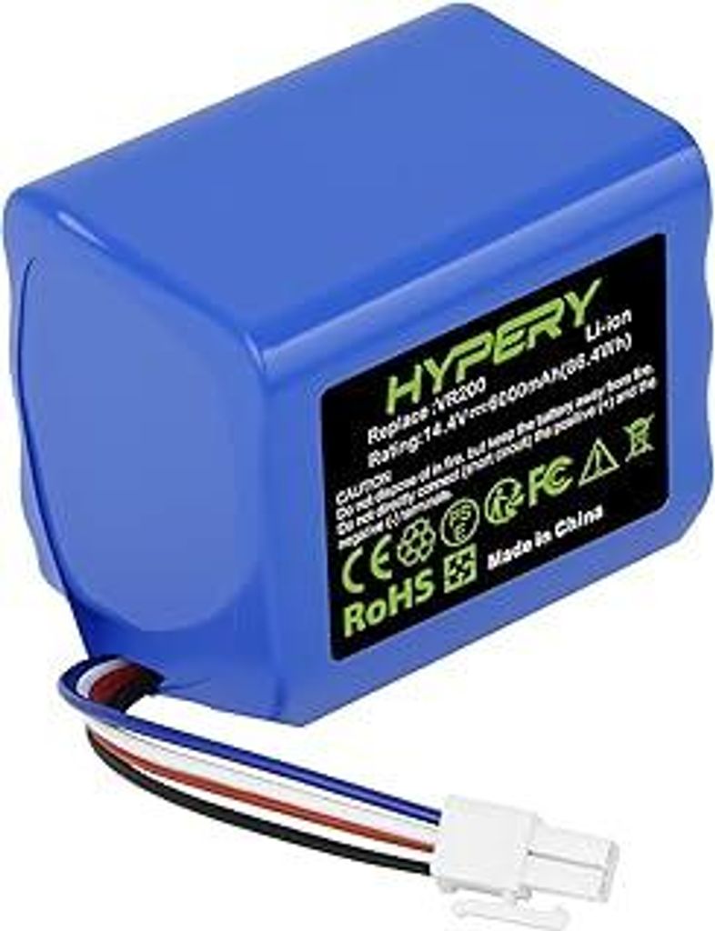 14,4 V 6000 mAh Li-Ionen Ersatz Akku mit höherer Sicherheit und längerer Laufzeit – kompatibel mit Vorwerk Kobold VR200 Staubsauger Home Cleane...