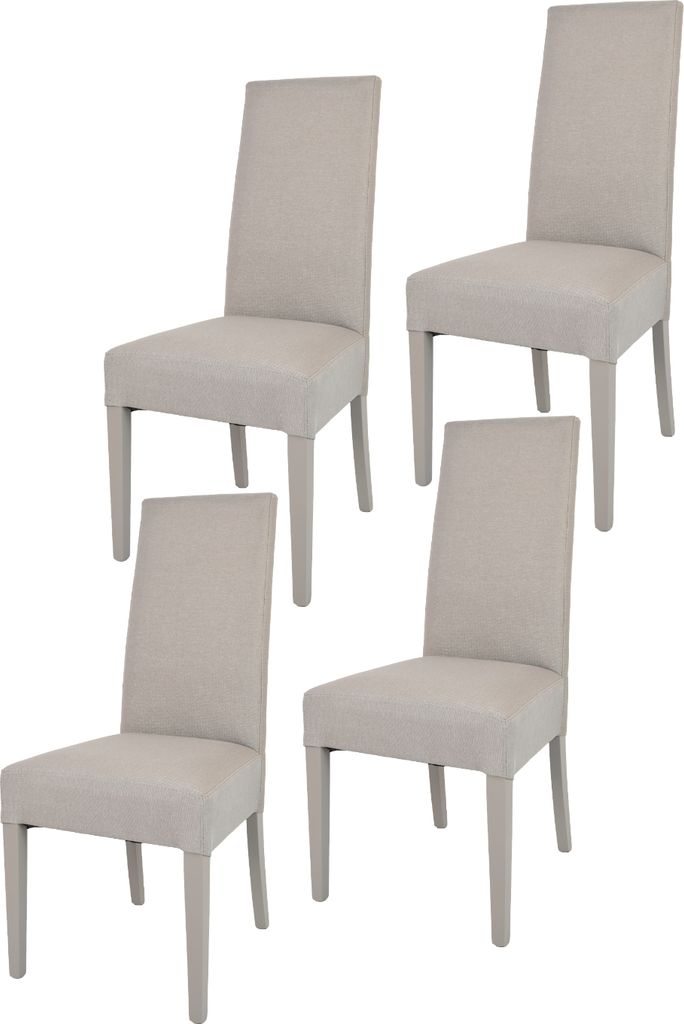 t m c s Tommychairs - 4er Set Moderne Stühle CHIARA für Küche und Esszimmer, robuste Struktur aus lackiertem Buchenholz Farbe Gämsebraun, gepol...