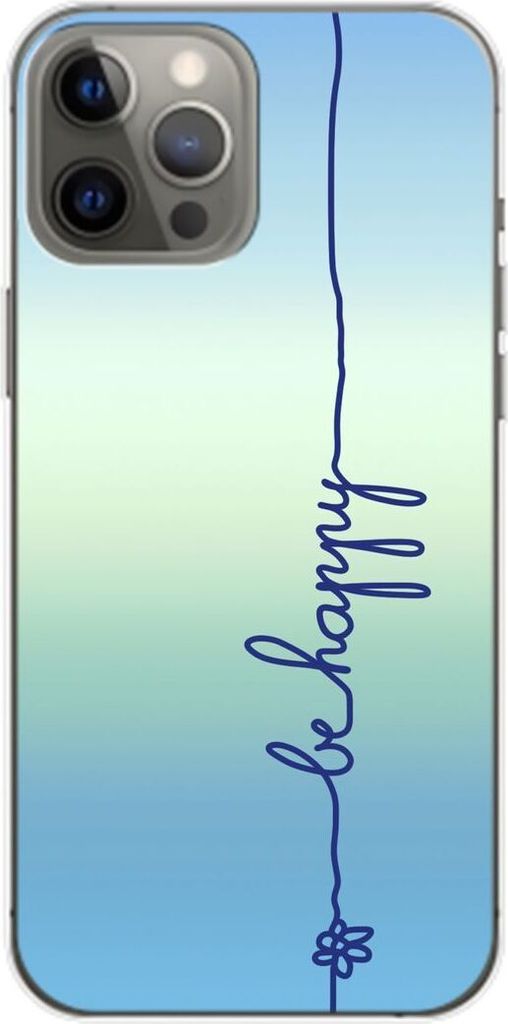 König Design Hülle kompatibel mit Apple iPhone 14 Plus Kunststoff Soft Handyhülle - Handy Case Be Happy Blau