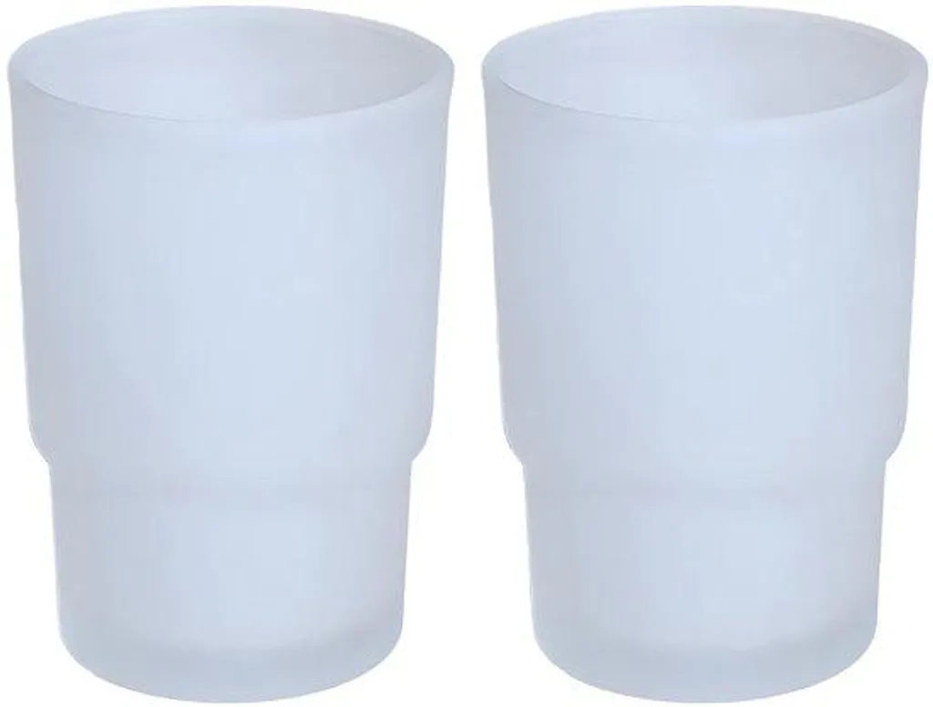 Verre à dents mural universel en verre dépoli robuste - Lot de 2 unités