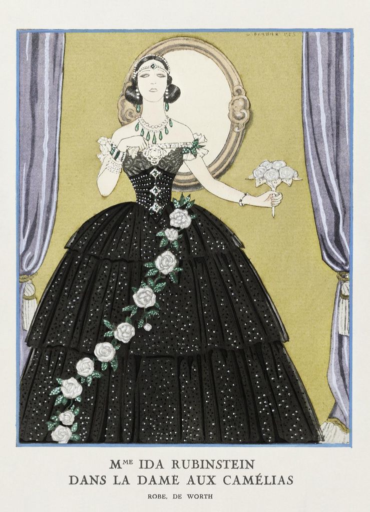 Plakat 13x18cm Ida Rubinstein, Vintage Barbier für das Wohnzimmer