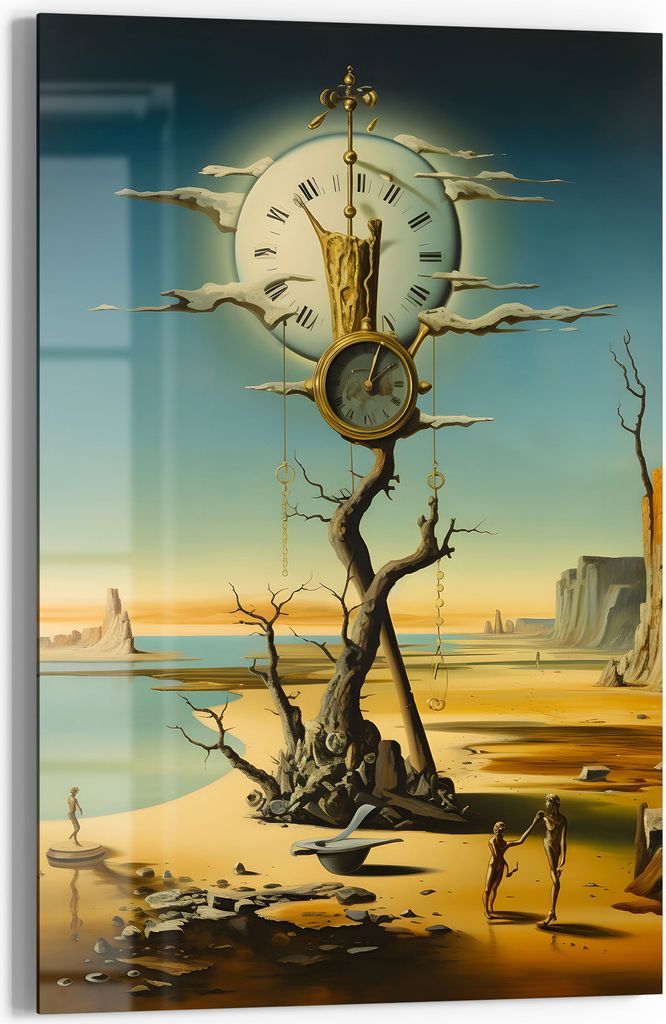 DEQOART Glasbild Echtglas 40x60 cm 'Verweilende Zeit' Wandbild Bild modern Deko