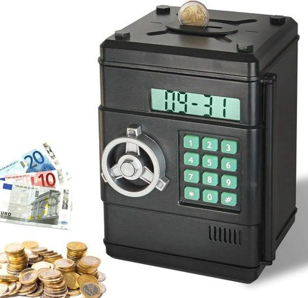 Caisse avec comptage automatique des pièces et verrouillage sécurisé